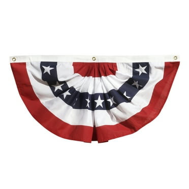 ANLEY USA Pleated Fan Flag 1.5x3 Feet American US Bunting Flags Half Fan Banner 